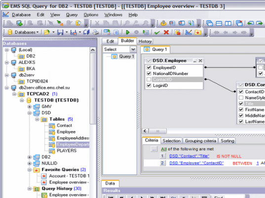 EMS SQL Query 2007 for DB2 Screenshot 1