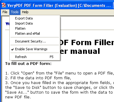 VeryPDF Form Filler Screenshot 1