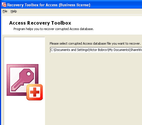 Recovery Toolbox for Access Screenshot 1
