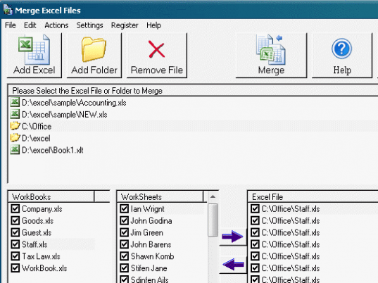 Merge Excel Files Screenshot 1