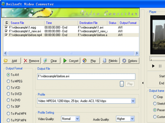 Boilsoft AVCHD Converter Screenshot 1