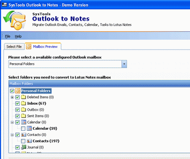 MS Outlook 2010 to Notes Screenshot 1