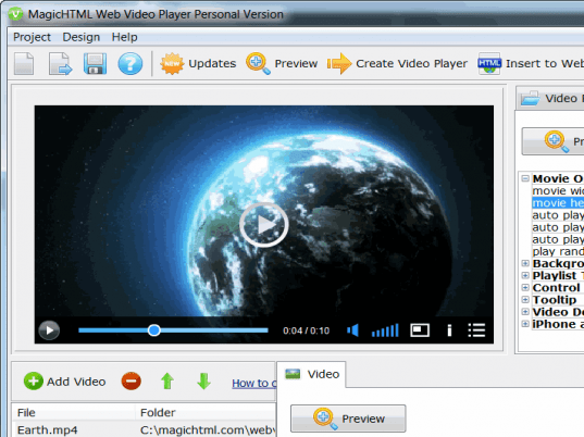 Flash HTML5 Web Video Player Screenshot 1