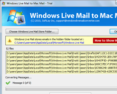 SoftLay Windows Live Mail to Mac Converter Screenshot 1