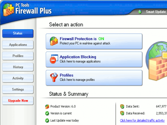 PC Tools Firewall Plus Screenshot 1