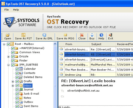 Restore Mailbox from OST Screenshot 1