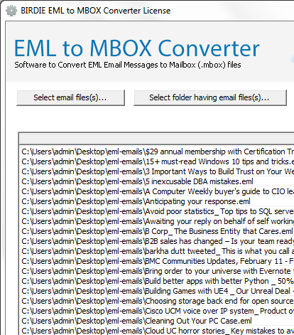 Windows Mail EML to MBOX Screenshot 1