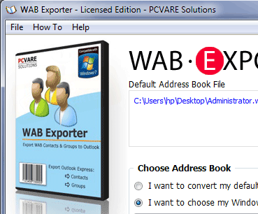 Export WAB to Outlook 2010 Screenshot 1