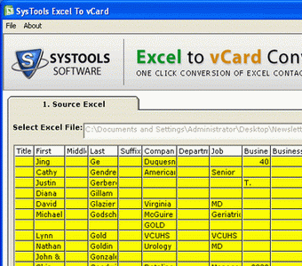 Import Excel to Blackberry Contacts Screenshot 1
