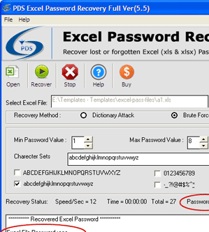 Excel 2007 Password Recovery Tool Screenshot 1