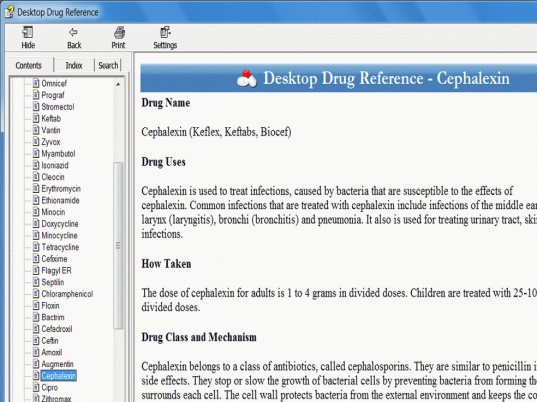 Desktop Drug Reference Screenshot 1