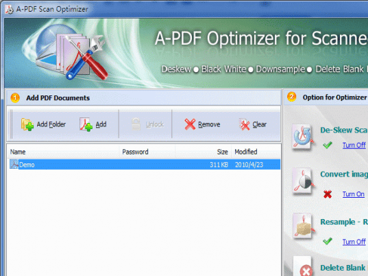 A-PDF Scan Optimizer Screenshot 1