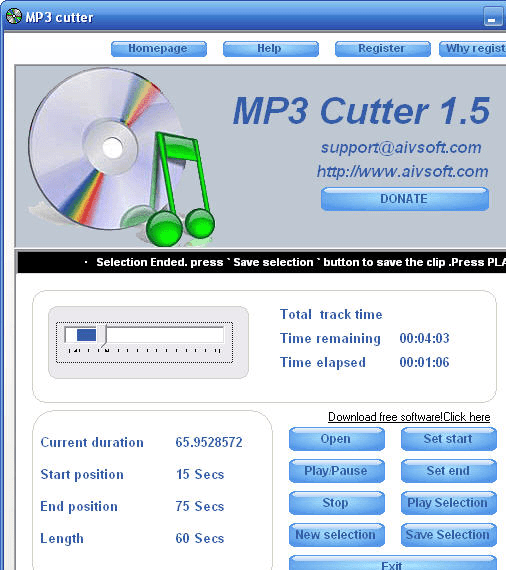 AIV MP3 Cutter Screenshot 1