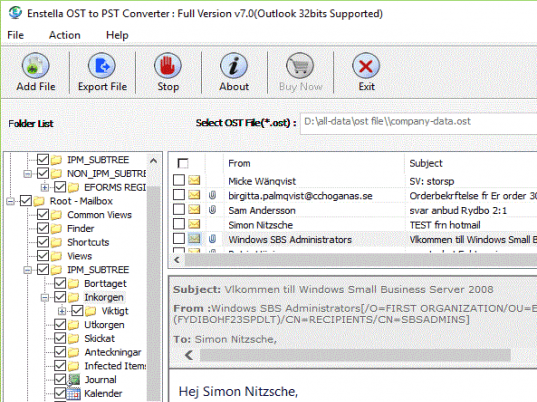 Microsoft OST to PST Converter Screenshot 1
