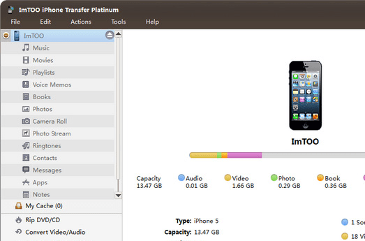 ImTOO iPhone Transfer Platinum Screenshot 1