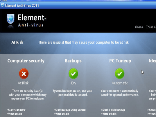 Element Anti-Virus 2011 Screenshot 1