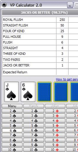 Video Poker Calculator Screenshot 1