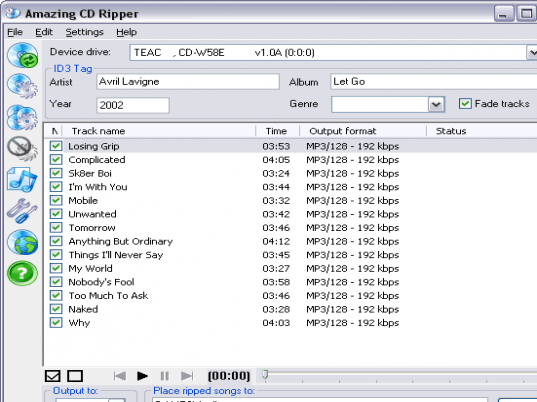 Amazing CD Ripper Screenshot 1