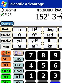 Scientific Advantage Calculator for Pocket PC Screenshot 1