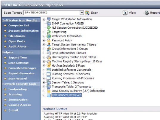Infiltrator Network Security Scanner Screenshot 1