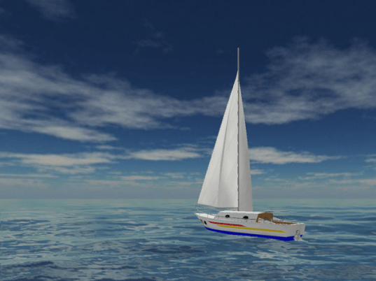 Sea Yacht Cruise 3D Screensaver Screenshot 1