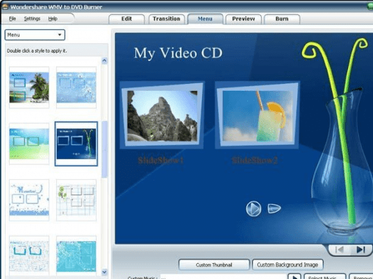 Wondershare WMV to DVD Burner Screenshot 1