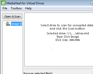 MediaHeal for Virtual Drives Screenshot 1