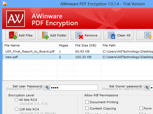 Password Protect PDF-Encryption Tool Screenshot 1
