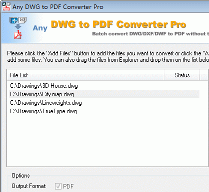DWG to PDF Converter Pro 2010.6 Screenshot 1