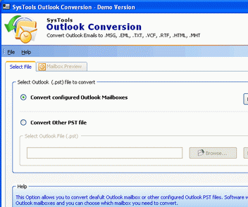 SysTools Outlook Conversion Tool Screenshot 1