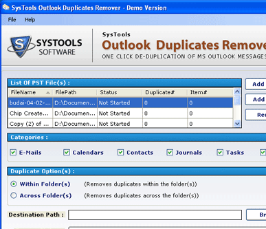 Outlook 2010 Duplicate Remover Screenshot 1