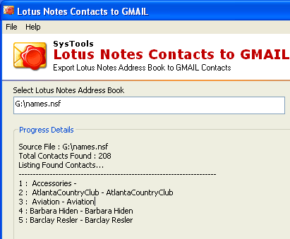 Migrate Lotus Notes to Gmail Screenshot 1