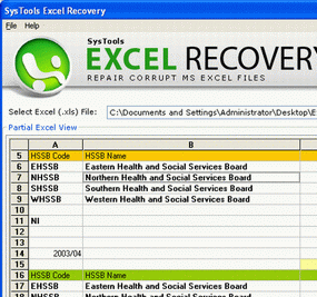 Recover Excel Sheet Screenshot 1