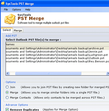 Merge PST Program Screenshot 1