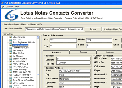 Export Notes Contacts to CSV Screenshot 1