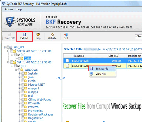 Repair Corrupt Windows Backup File Screenshot 1
