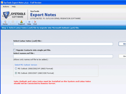 Converting Lotus Notes Email to Outlook Screenshot 1
