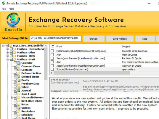 EDB to PST Repair Software Screenshot 1