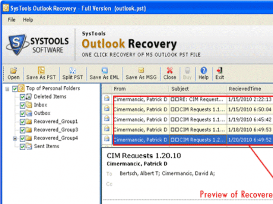 Outlook Recovery Free Screenshot 1