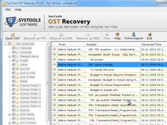 Unique OST Recovery Tool Screenshot 1