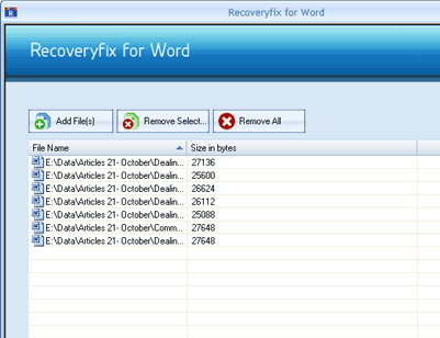 Word 2007 Recovery Screenshot 1