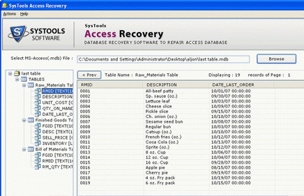 Access File Database Recovery Screenshot 1