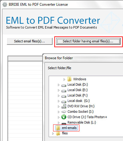 Transfer EML to PDF Screenshot 1