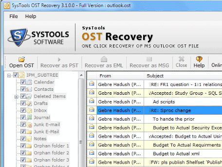 Convert OST to Outlook Folder Screenshot 1