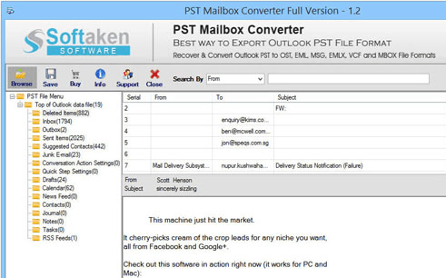 PST to EML Converter Screenshot 1