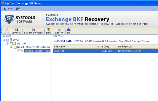 Exchange 2003 Offline Backup Restore Screenshot 1