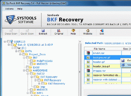 Rebuilding System Backup Database Screenshot 1