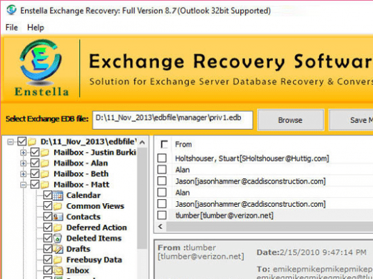 Microsoft Exchange Data Recovery Screenshot 1