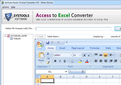 Access to Excel Conversion v2.0 Screenshot 1