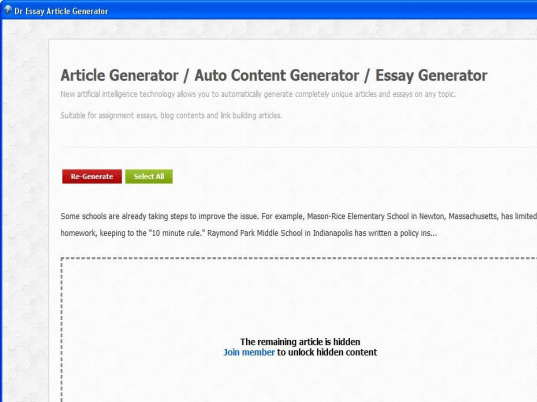 Dr Essay Article Generator Screenshot 1